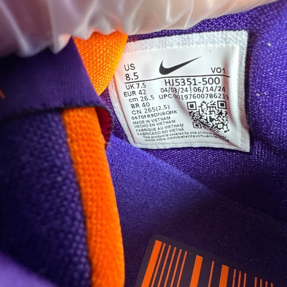 Nike Book 1 Sunset Purple Shoes Mens Size 8.5 HJ5351-500 - Picture 8 of 9